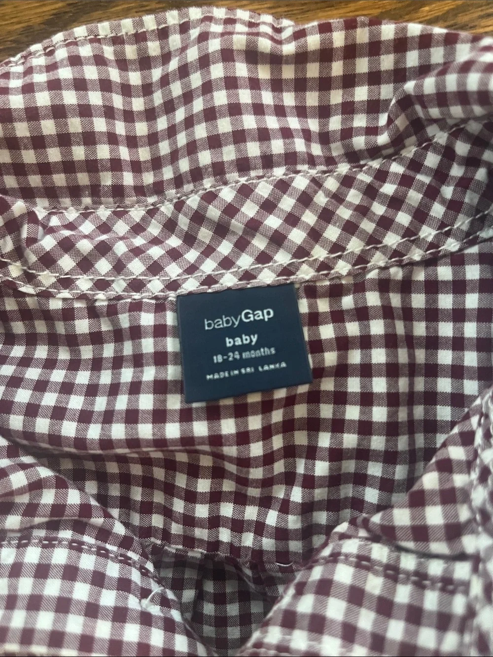 Old Navy Gap Maroon Cream Plaid bundle 12-18 months
